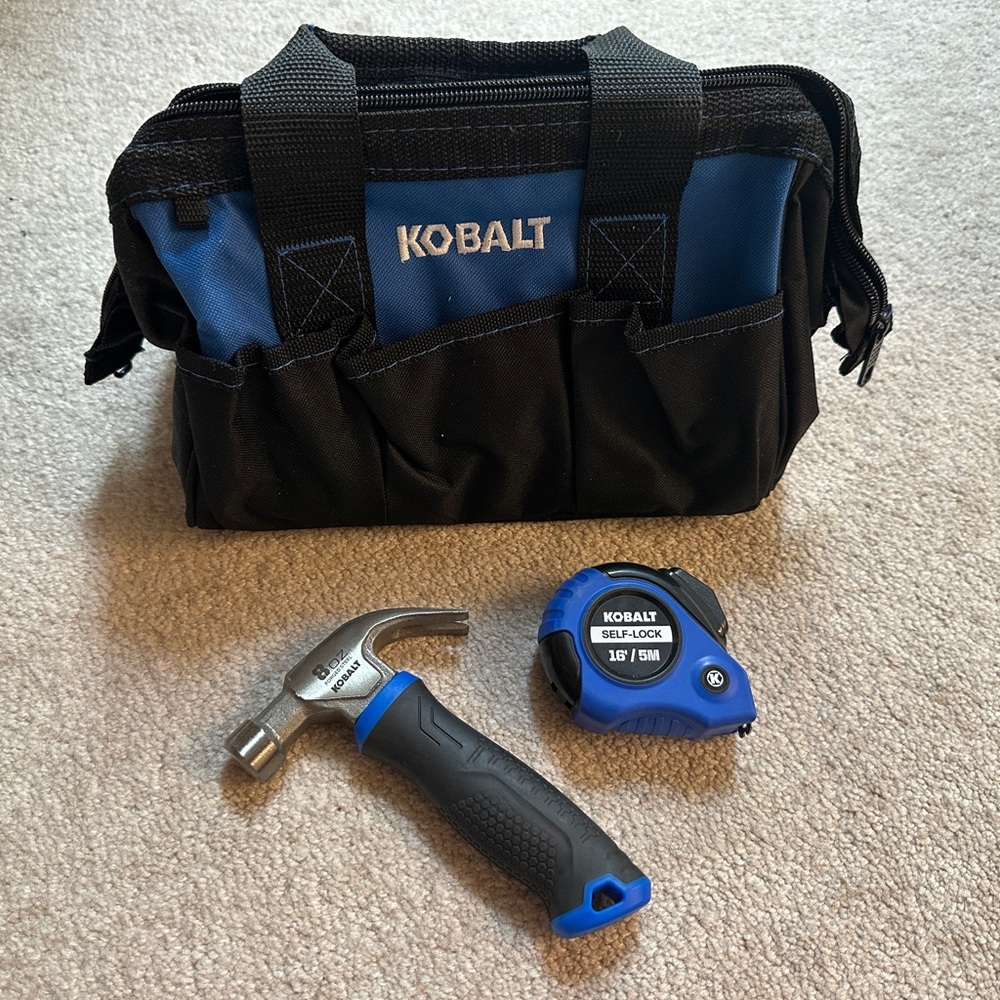 NEW Kobalt Lowes Kids Senior Builder Tool Bag with Real Tools